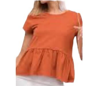 Cotton:On Peplum Babydoll T-Shirt – Camel Brown